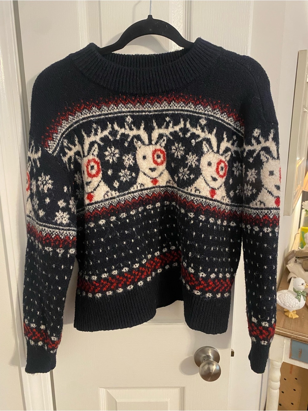Universal Thread Target Bullseye Dog Alpine Fair Isle Christmas Sweater